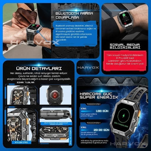 HARVOX X1 PRO AKILLI ERKEK KOL SAATİ