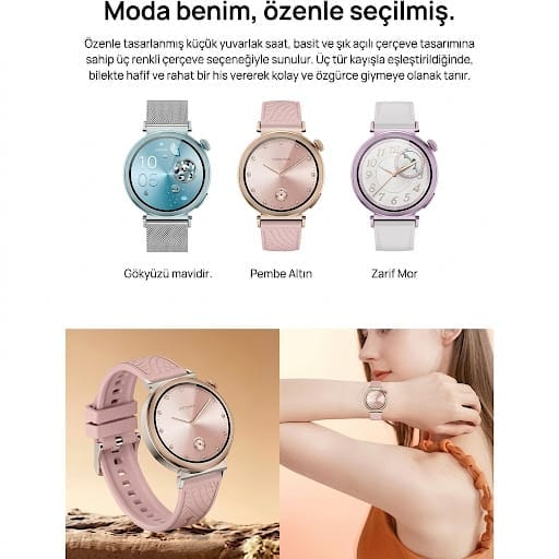 KALOBEE SK9 MİNİ AMOLED SU GEÇİRMEZ AKILLI SAAT - 3 KORDONLU KADIN SETİ